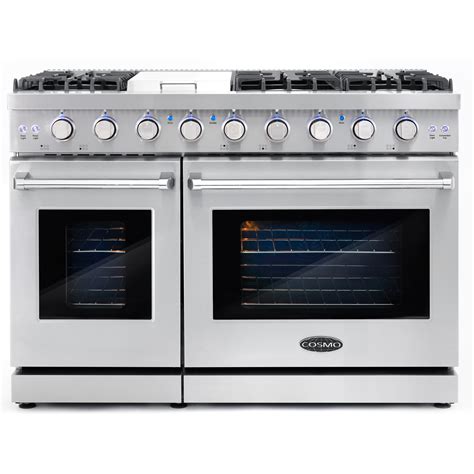 gas stove with double oven side by side